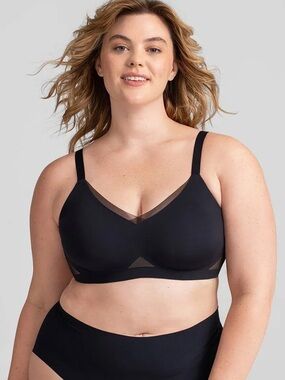 Honeylove, CrossOver Bra in Runway (Black) 2X 42 C/D